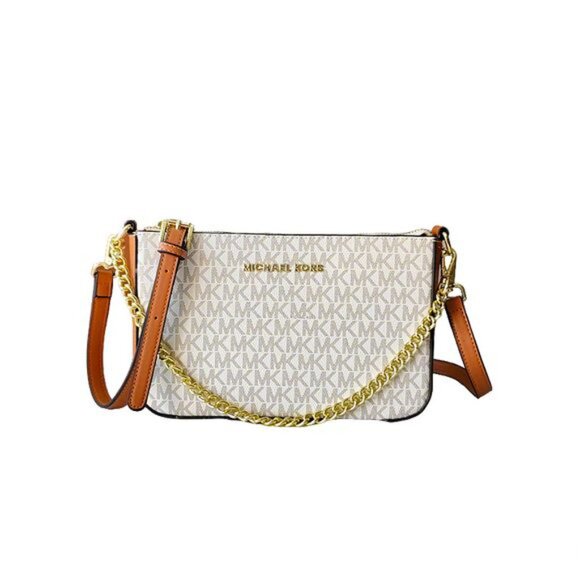 Michael Kors Monogram Mahjong Bag Chain Bag Cream